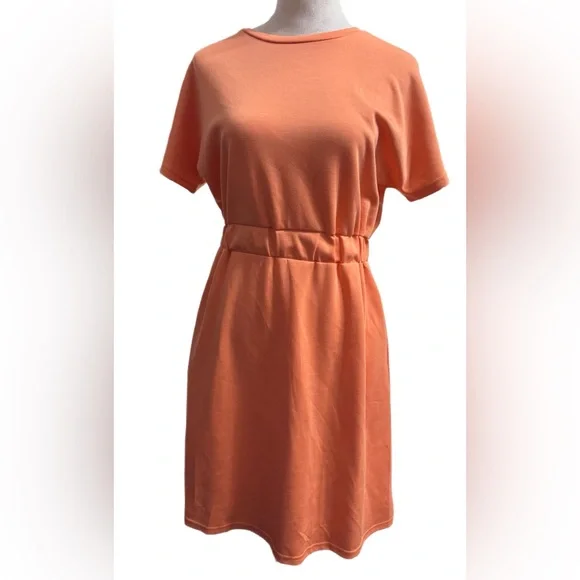 Orange Short Sleeve Dress - Picture 1 of 4